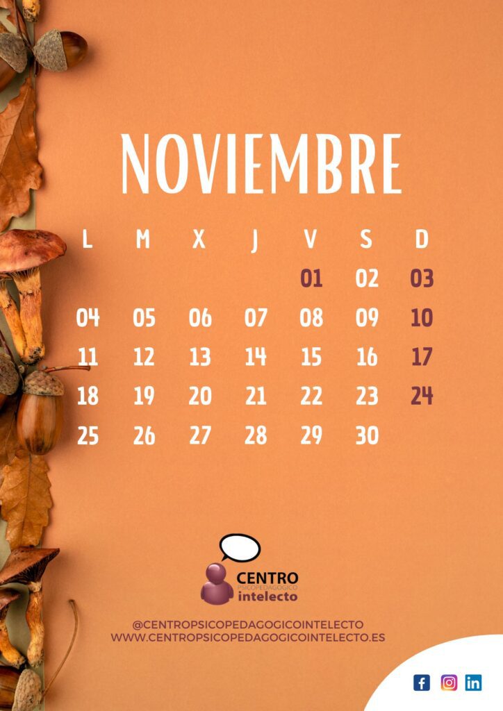 Calendario A4 Mes Noviembre 2024 Imprimible Aesthetic Pastel 1